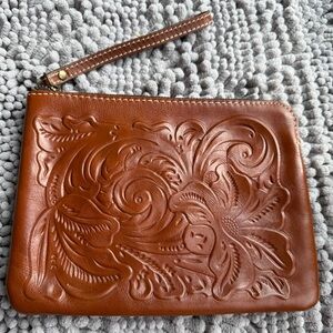 Patricia Nash embossed front wristlet. 9x7, like new, YKK zipper, 6.5” strap.